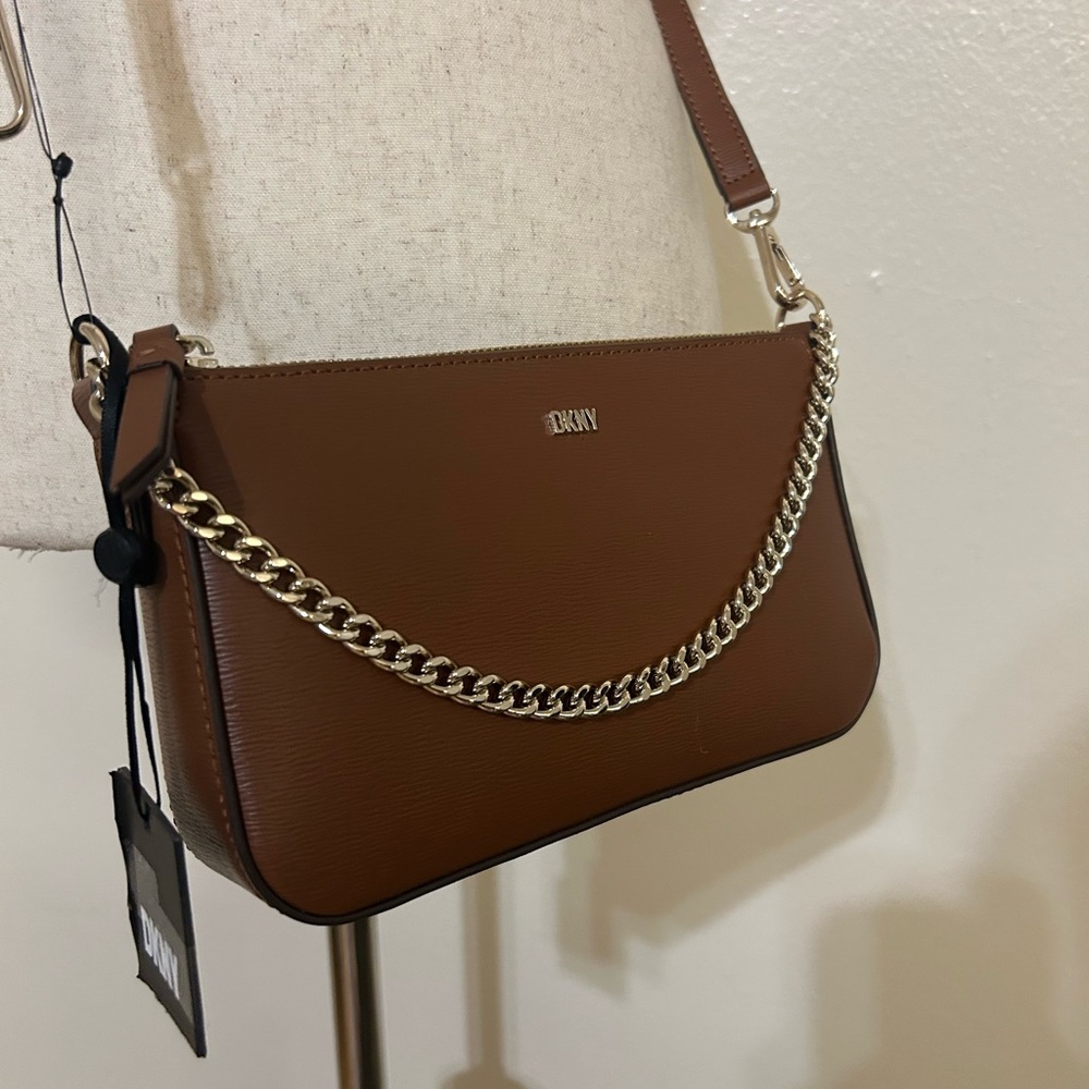 DKNY Brown Leather Shoulder and Crossbody Bag